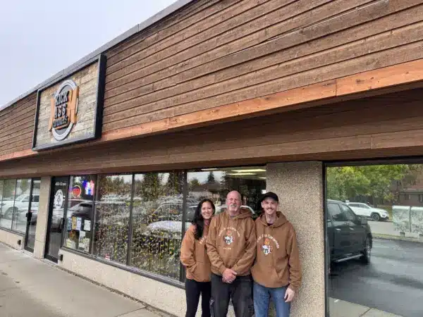 Kick Ass Caramels team outside the Stony Plain shop